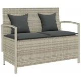 Furnicato Gartenbank Mit Stauraum Und Kissen Hellgrau Poly Rattan