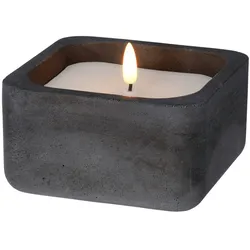 WellHome - Quadratische LED-Kerze, Farbe Schwarz, 12x12x6,5cm