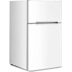 GOPLUS 90L Kühlschrank, Mini-Kühlschrank mit Gefrierschrank & einstellbarem Thermostat, Kühl-Gefrier-Kombination für Zuhause, Büro & Wohnung (... - Weiß