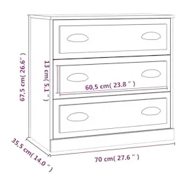 vidaXL Sideboard Weiß 70x35,5x67,5 cm Holzwerkstoff
