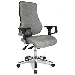 Topstar Bürostuhl Top Point Deluxe Stoff grau, Gestell chrom