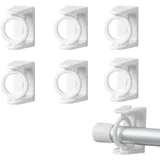 Wekuw 6 Stücke Gardinenstangenhalter Gardinenstange Ohne Bohren Gardinenstange zum Kleben Gardinenhaken Halterung Gardinenstange Curtain Rod Holder Geeignet für Alle Glatten Oberflächen