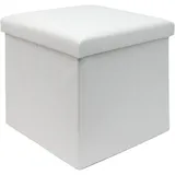 Intirilife Sitzhocker Faltbar Cord 38 x 38 x 38 cm Weiß