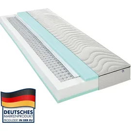 IRISETTE Rügen 1.000er Tonnentaschenfederkernmatratze, Wendematratze mit 7 Zonen, Härtegrad 2, 90 x 190 cm, Öko-Tex zertifiziert, produziert nach deutschem Qualitätsstandard