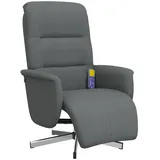 vidaXL Massagesessel mit Fußteil Stoff 84 x 105 x 84 cm Dunkelgrau drehbar