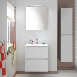 Burgbad Rocio Badmöbel-Set Waschtisch mit Waschtischunterschrank und Spiegelschrank,