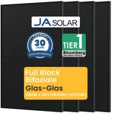 Powerness® JASolar 440Wx36 Full Black Bifaziale Solarmodule JAM54D41 Glas-Glas 440Wx36 PV Panel für Balkonkraftwerk(36 Stück)