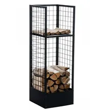 CLP Kaminholzständer Forrest Metall 40 x 40 x 120 cm schwarz
