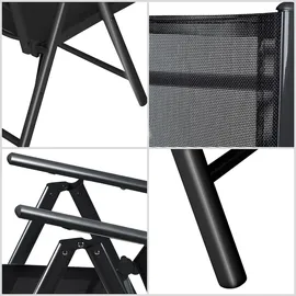 CASARIA Bern Gartenstuhl 60 x 65 x 111 cm anthrazit klappbar 4 St.