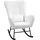 Homcom Schaukelstuhl mit Teddystoff-Optik 1 St 75 x 100 x 80 cm Weiß mit Lendenkissen
