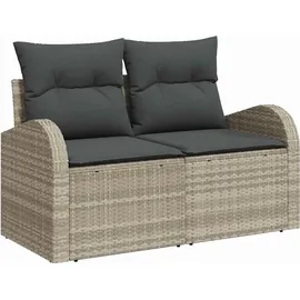 vidaXL Garten-Lounge-Set 7-tlg. hellgrau Polyrattan