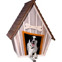 Dobar Hundehütte Hubi 90 x 77 x 109 cm Holz Braun/Grau