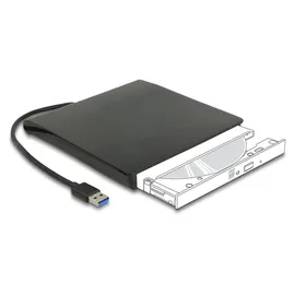 DeLock 42636 Speicherlaufwerksgehäuse HDD-Gehäuse Schwarz 5.25" Slim SATA Laufwerke 12,7 mm