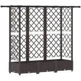 vidaXL Hochbeet mit Rankgitter und Dach 164 x 40 x 123 cm Braun