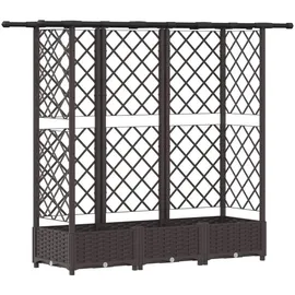 vidaXL Hochbeet mit Rankgitter und Dach 164 x 40 x 123 cm Braun