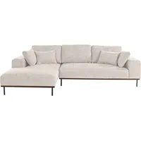 andas Ecksofa »Mikael«, mit hochwertigem, gebeiztem Holzrahmen und 4 Zierkissen, L-Form beige