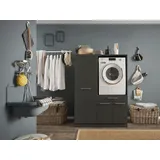 Laundreezy Waschmaschinenschrank und Mehrzweckschrank, Anthrazit - Waschmaschinen-Überbauschrank TÜV-zertifiziert mit viel Stauraum - 117,5 x 162 x 67,5 cm (B/H/T)