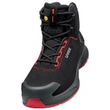 Uvex Sports, Sicherheitsschuhe, uvex 1 x-craft Stiefel S3L 68041 schwarz, rot Weite 10 43 (S3, 43)