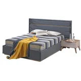 JV Möbel DesignerBett 3tlg 140 x 200 cm Grau
