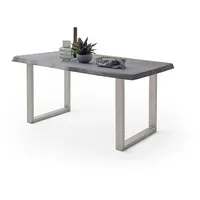 Baumkantentisch >Calabria< in Akazie grau lackiert - 200x79,5x100 (BxHxT)