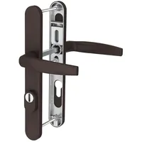 MS Beschläge Langschild Schmalrahmengarnitur 92mm Braun Drücker/Drücker 71-86mm