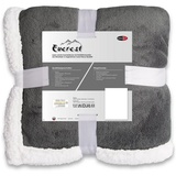 CELINATEX Kuscheldecke XXL 200 x 220 cm grau Wohndecke Lammfell Optik Mikrofaserdecke Sofadecke