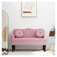 VidaXL Sitzbank mit Kissen Rosa 120,5x65x75 cm Samt