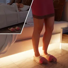 ledscom.de LED Unterbau-Leuchte SIRIS weiß matt mit Netzteil und Bewegungsmelder, flach, 30cm, 368lm, warm-weiß