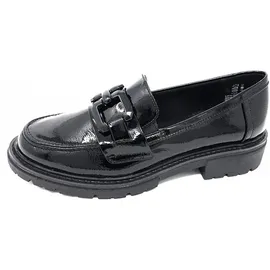 Jana Damen Loafer ohne Absatz Elegant Vegan, Schwarz (Schwarz), 38