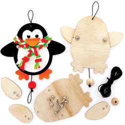 Bewegliches Pinguin-Holzbastelse (pro Set 5) Bastelaktivitäten zu Weihnachten