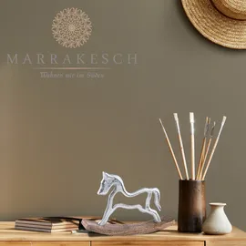 Marrakesch Orient & Mediterran Interior Dekoaufsteller Schaukelpferd 30 cm Silber