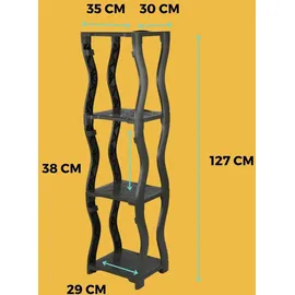 GarPet Lagerregal Kunststoff 3 und 4 schwarz