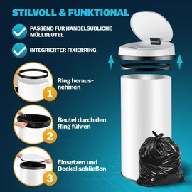 monzana Mülleimer 50 l Weiß