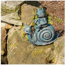 esotec Wasserspeier Frosch sitzt auf Schnecke