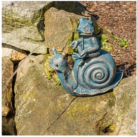 esotec Wasserspeier Frosch sitzt auf Schnecke