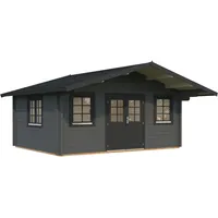 Palmako Gartenhaus Helena 18,6 m2 - 70 mm dunkelgrau/anthrazit
