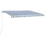 vidaXL Markise Manuell Einziehbar 400x350 cm Blau und Weiß