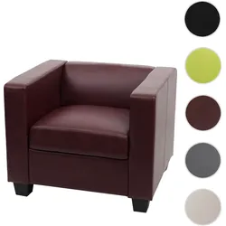 Sessel Loungesessel Lille ~ Kunstleder, rot-braun