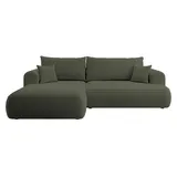 Selsey Eckcouch Kunststoff 2-Sitzer Olivgrün