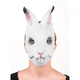 Metamorph Verkleidungsmaske Kaninchen Halbmaske - Fasching Hase Kostüm Hallowe, Realistisch gestaltete Tiermaske für Karneval und Fasching weiß