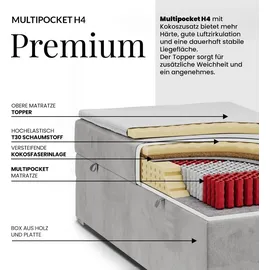 MKS Meble Tiliano 90 x 200 cm H4 Hellbraun