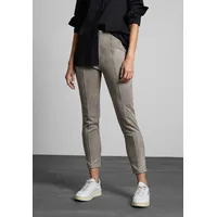 STREET ONE 7/8-Jeggings, in Velouroptik, Gr. 42 Länge 28, ashen maple beige) Damen Hosen High Waist