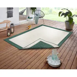 Teppich NORTHRUGS "Panama Wendeteppich", grün, B:160cm H:5mm L:230cm, Kunstfaser, Teppiche, In-& Outdoor, Wetterfest, Balkon, Läufer, Wohnzimmer, Wasserfest