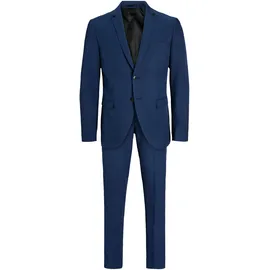 JACK & JONES Anzug JPRCOSTA SUIT (Set, 2-tlg) aus Polyester, sehr schmale Passform, mit Reverskragen, Langarm-Sakko blau 54