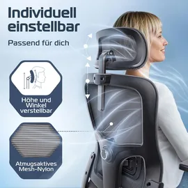 clouvou BrightSeat Bürostuhl Ergonomisch Schwarz