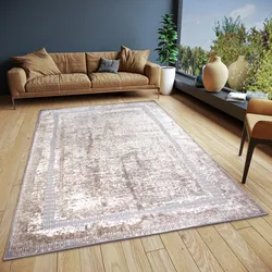Teppich HANSE HOME "Classic", beige (creme,silber), B:160cm H:13mm L:235cm, Polyester, Teppiche, Vintage, Orient, pflegeleicht, robust, glänzend