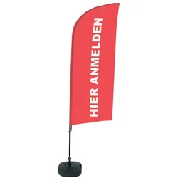 SHOWDOWN Displays Showdown Beachflag - Komplett-Set - Hier Anmelden Deutsch - Rot/Schwarz