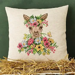 Stickkissen "Lama"