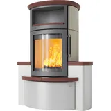 Kaminofen HARK 44-5.34 GT FlameKat Raumluftunabhängig 8 kW - Ofenkacheln: stone/jola-braun - Korpus: titan