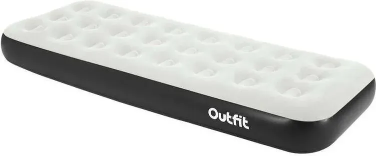 OUTFIT Einzel-Luftbett, Luftmatratze für Camping, Sonnenbaden und Innenbereich, 191 x 73 x 22 cm, Schwarz und Grau